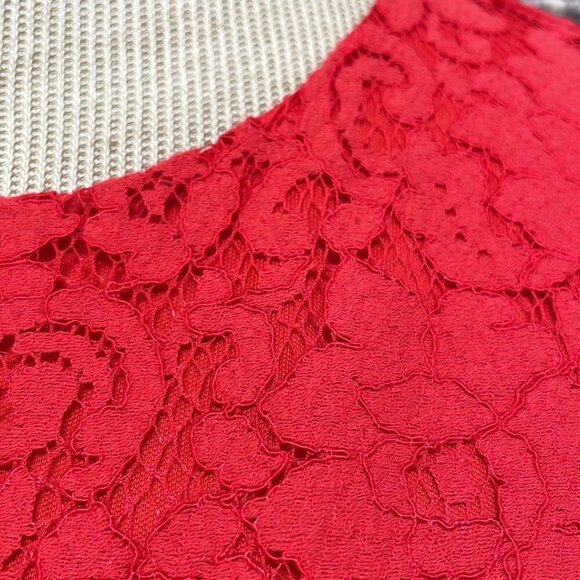 If By Sea NWT Where Is The Party Dress Lace Long Sleeve Midi Red Size Small S - Picture 9 of 16